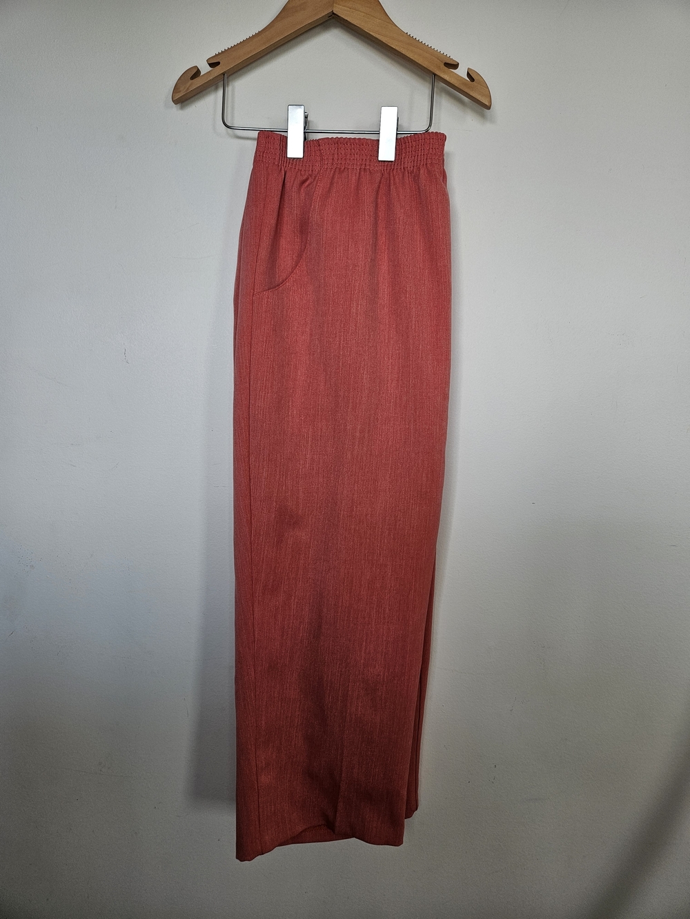 Judy Logan Vintage Terracotta Elastic Waist Straight Leg Pants Large🔥